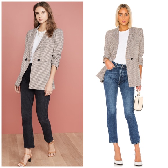 Anine Bing Jackets & Blazers - Anine Bing Madeline Houndstooth Print Blazer